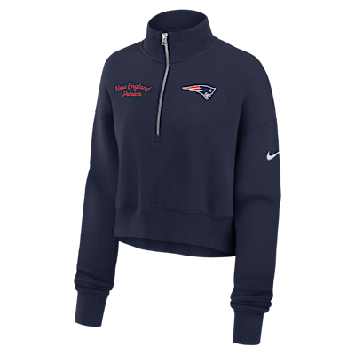 L NIKE×NFL New England Patriots ジャージ 紺 New England Patriots Phoenix Women's Nike NFL Cropped 1/4